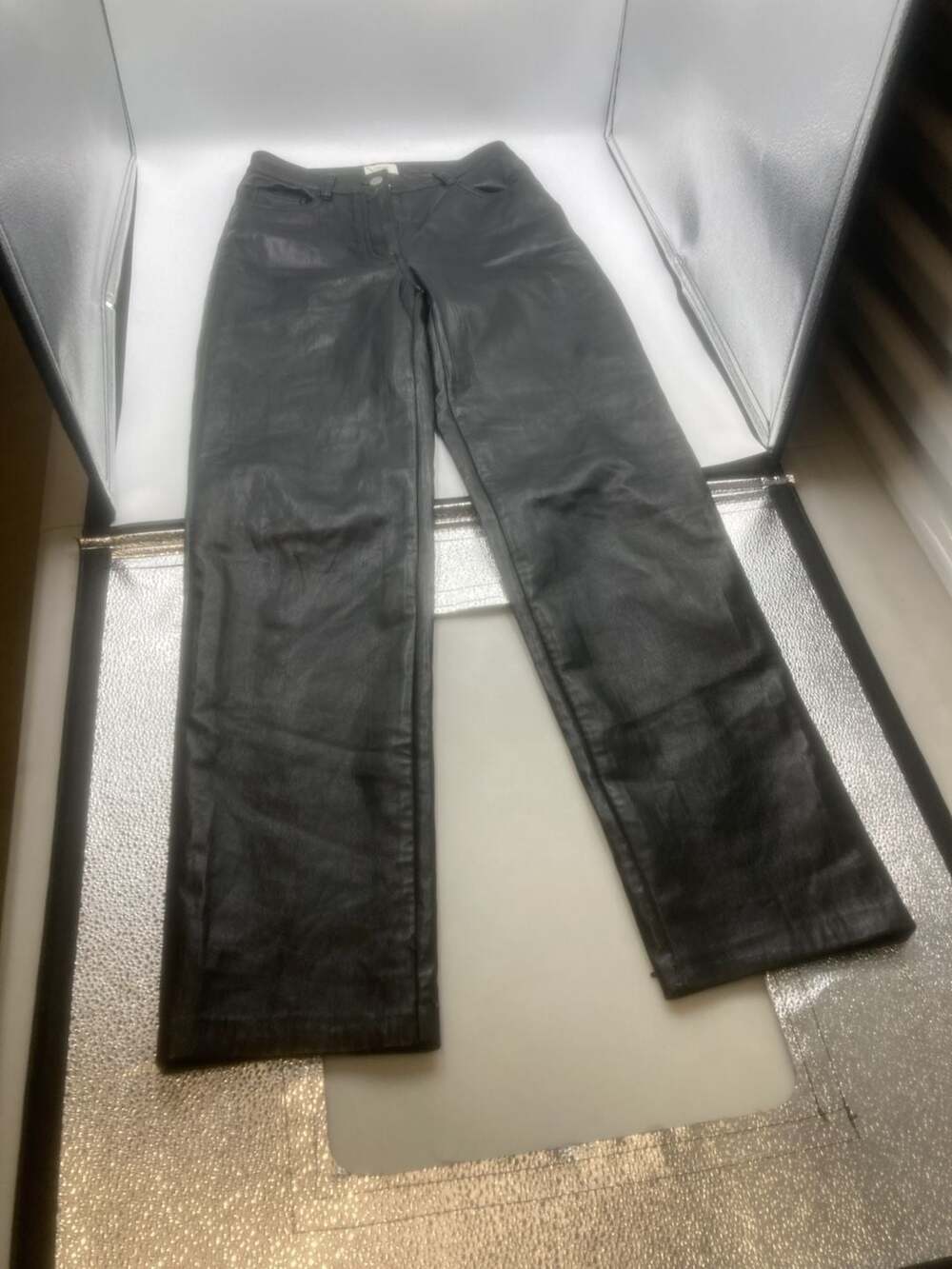 Wilfred Women's Black Faux Leather Trousers Size 0